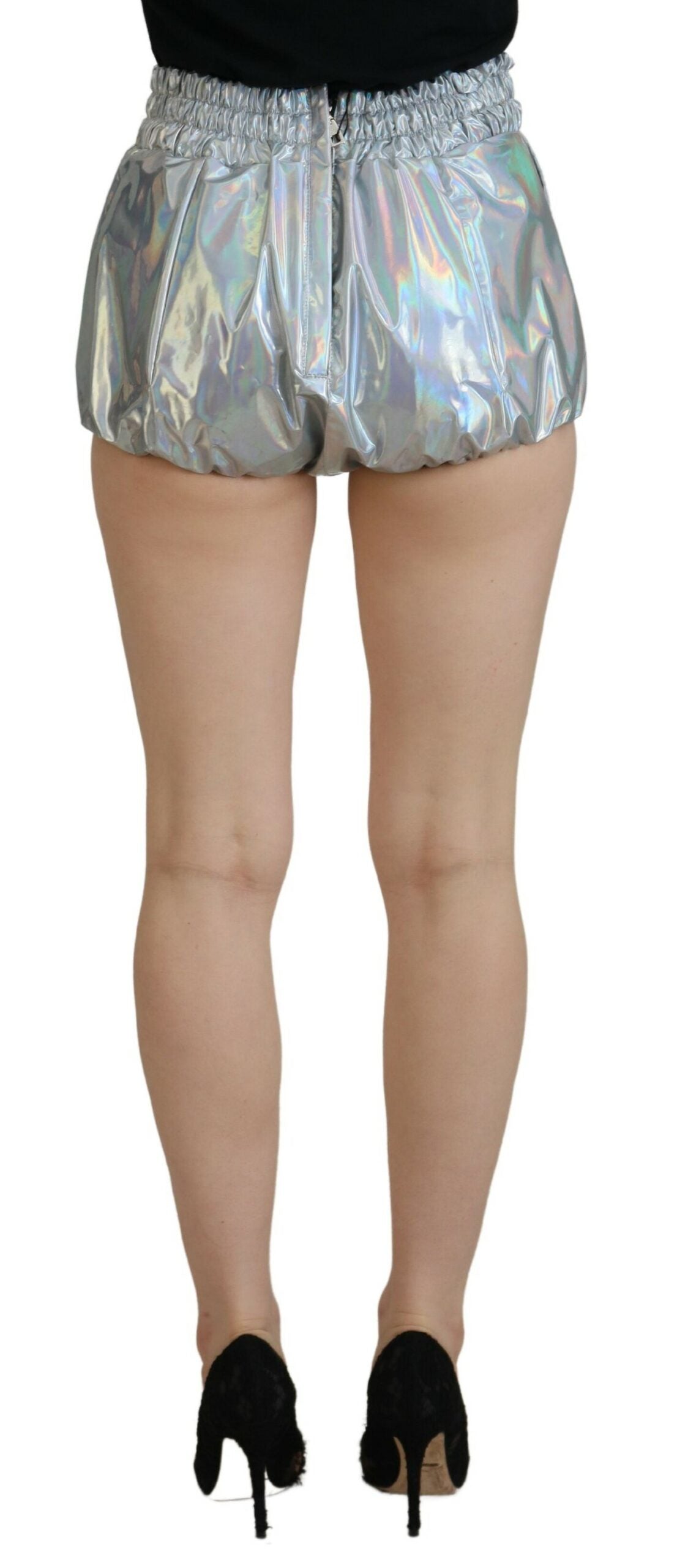 Short taille haute argenté Dolce & Gabbana Elevated Elegance