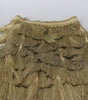 Dolce & Gabbana Gold Tiered Metallic Fringed Midi Silk Skirt