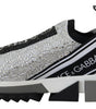 Dolce & Gabbana Silver Rhinestones Sorrento Sneakers Shoes