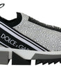 Dolce & Gabbana Silver Rhinestones Sorrento Sneakers Shoes