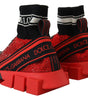 Baskets à enfiler Sorrento rouges exquises de Dolce &amp; Gabbana