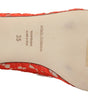 Dolce & Gabbana Red Taormina Lace Crystals Ballet Flats Shoes
