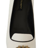 Dolce & Gabbana White Velvet Slip Ons Loafers Flats Shoes
