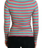 Dolce & Gabbana Multicolor Crewneck Pullover Silk Sweater
