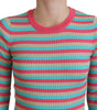 Dolce & Gabbana Multicolor Crewneck Pullover Silk Sweater