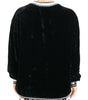 Dolce & Gabbana Black Velvet Crewneck Pullover Sweater