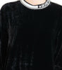 Dolce & Gabbana Black Velvet Crewneck Pullover Sweater