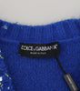 Dolce & Gabbana Blue Color Splash Mohair Cardigan  Sweater