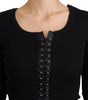 Dolce & Gabbana Black Wool Knitted Tie Up Slim Fit Sweater