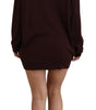 Dolce & Gabbana Maroon Wool Knit Deep V-neck Cardigan Sweater