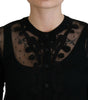 Dolce & Gabbana Black Floral Lace Button Cardigan Sweater