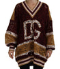 Dolce & Gabbana Multicolor Lace V-neck Pullover Sweater