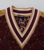 Dolce & Gabbana Multicolor Lace V-neck Pullover Sweater