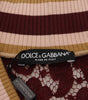 Dolce & Gabbana Multicolor Lace V-neck Pullover Sweater