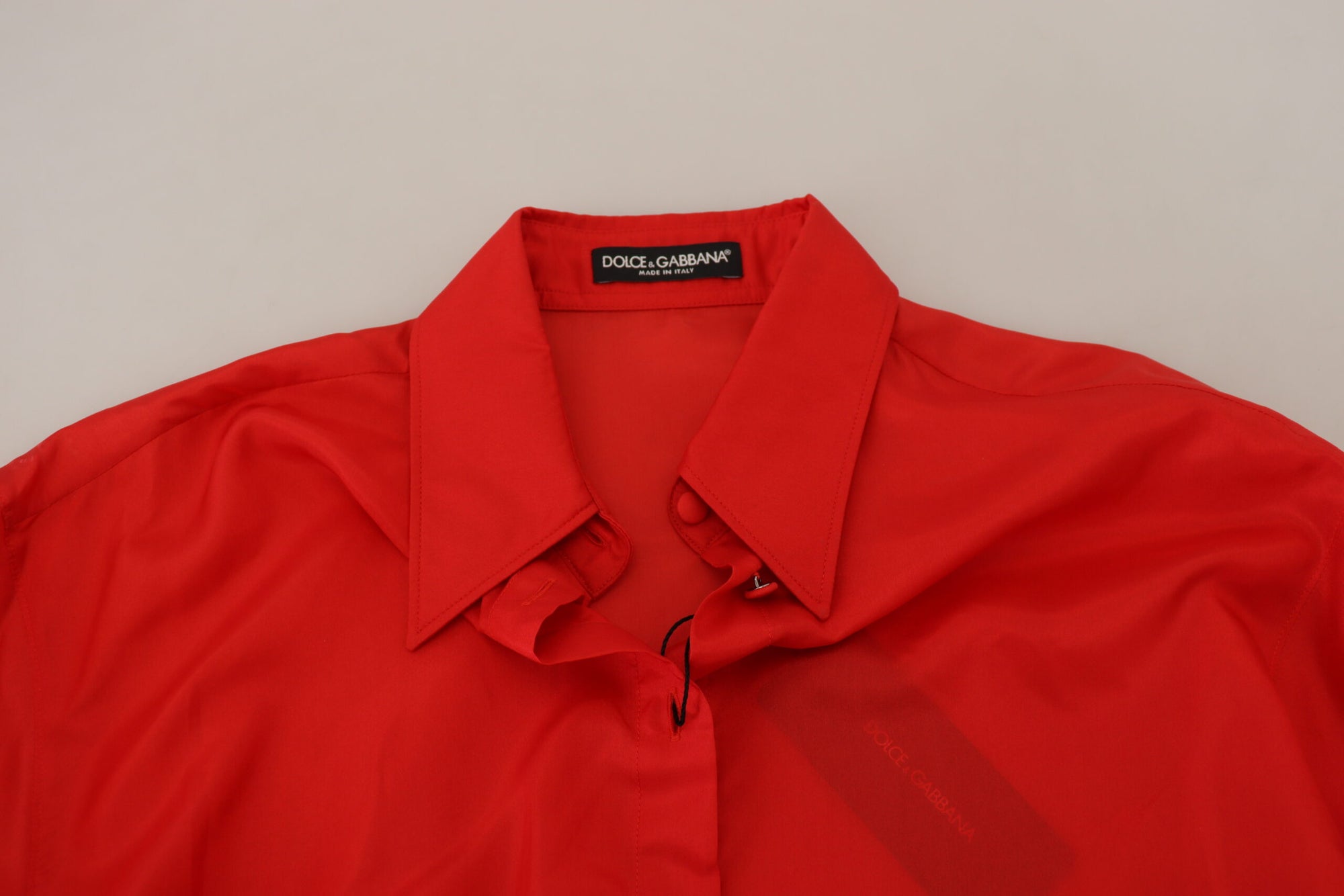 Polo élégant à manches longues et col en soie Dolce & Gabbana
