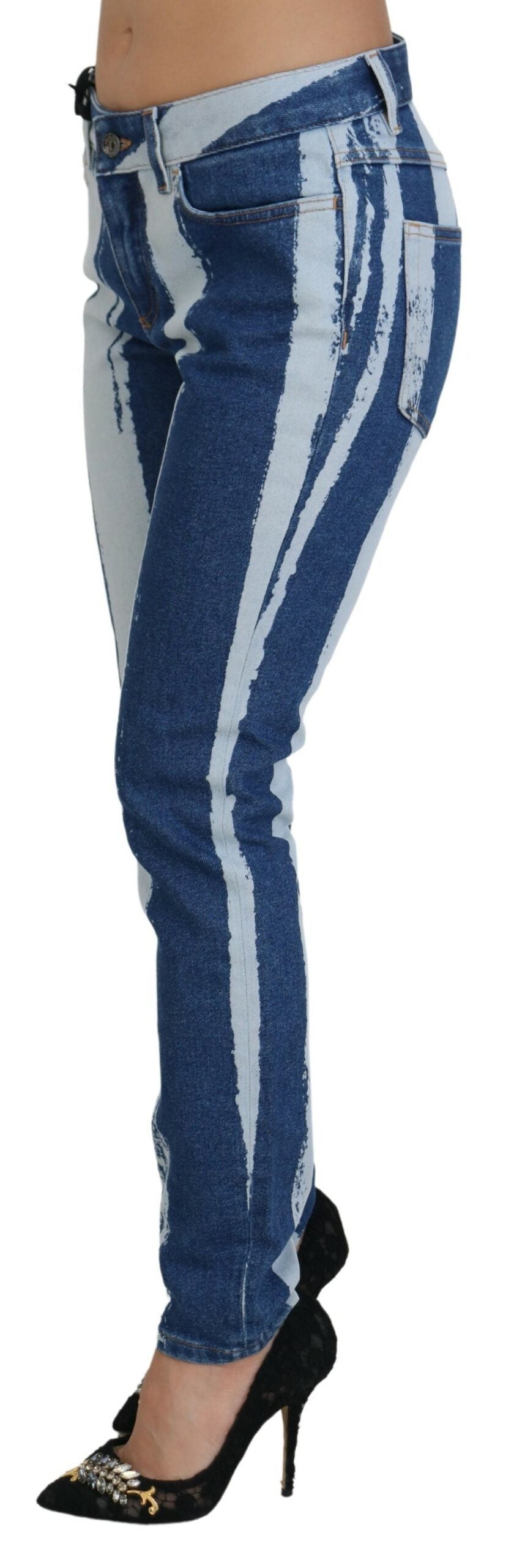 Dolce &amp; Gabbana Sleek Striped Slim Fit Italian Jeans