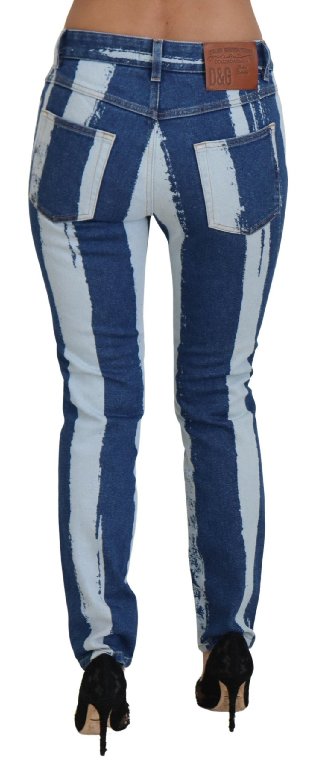 Dolce &amp; Gabbana Sleek Striped Slim Fit Italian Jeans