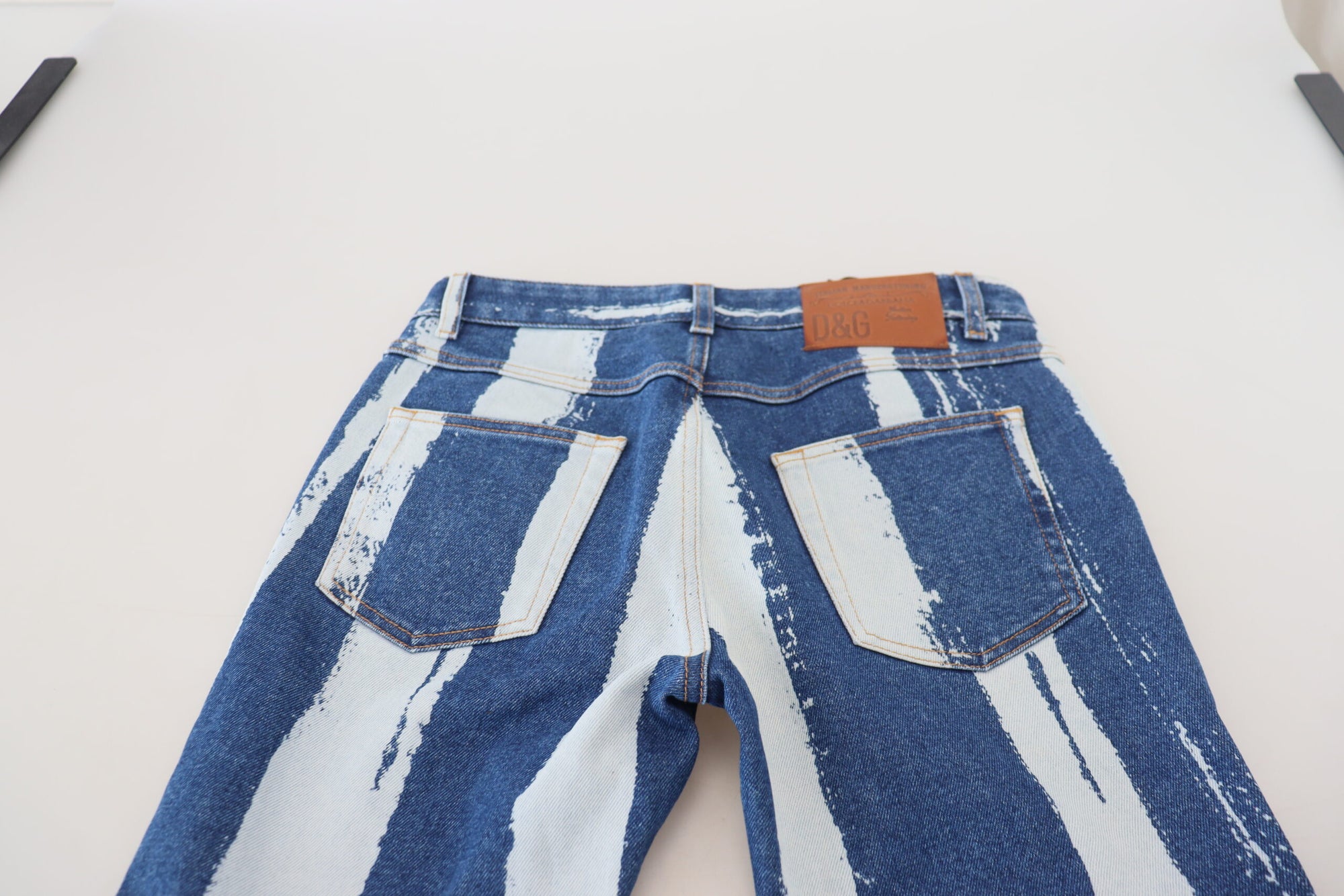 Dolce &amp; Gabbana Sleek Striped Slim Fit Italian Jeans