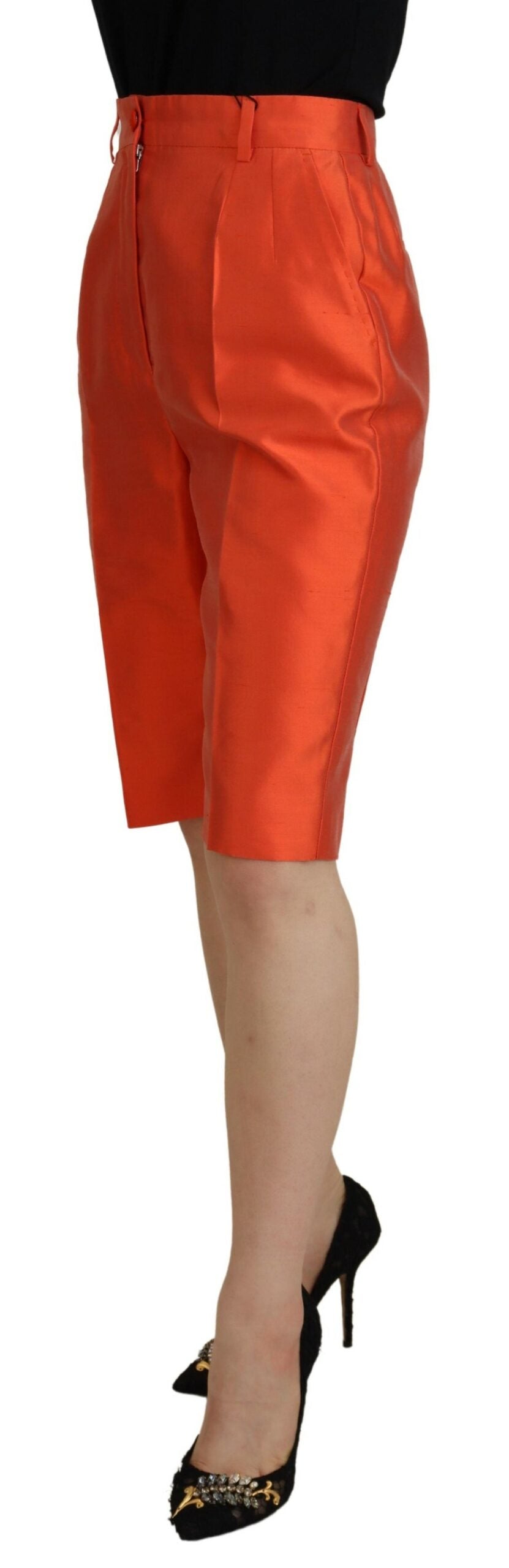 Dolce &amp; Gabbana Elegant Silk High-Waist Cropped Pants