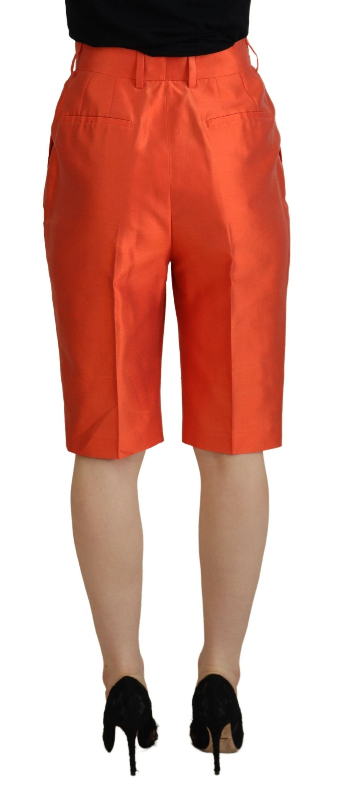 Dolce &amp; Gabbana Elegant Silk High-Waist Cropped Pants