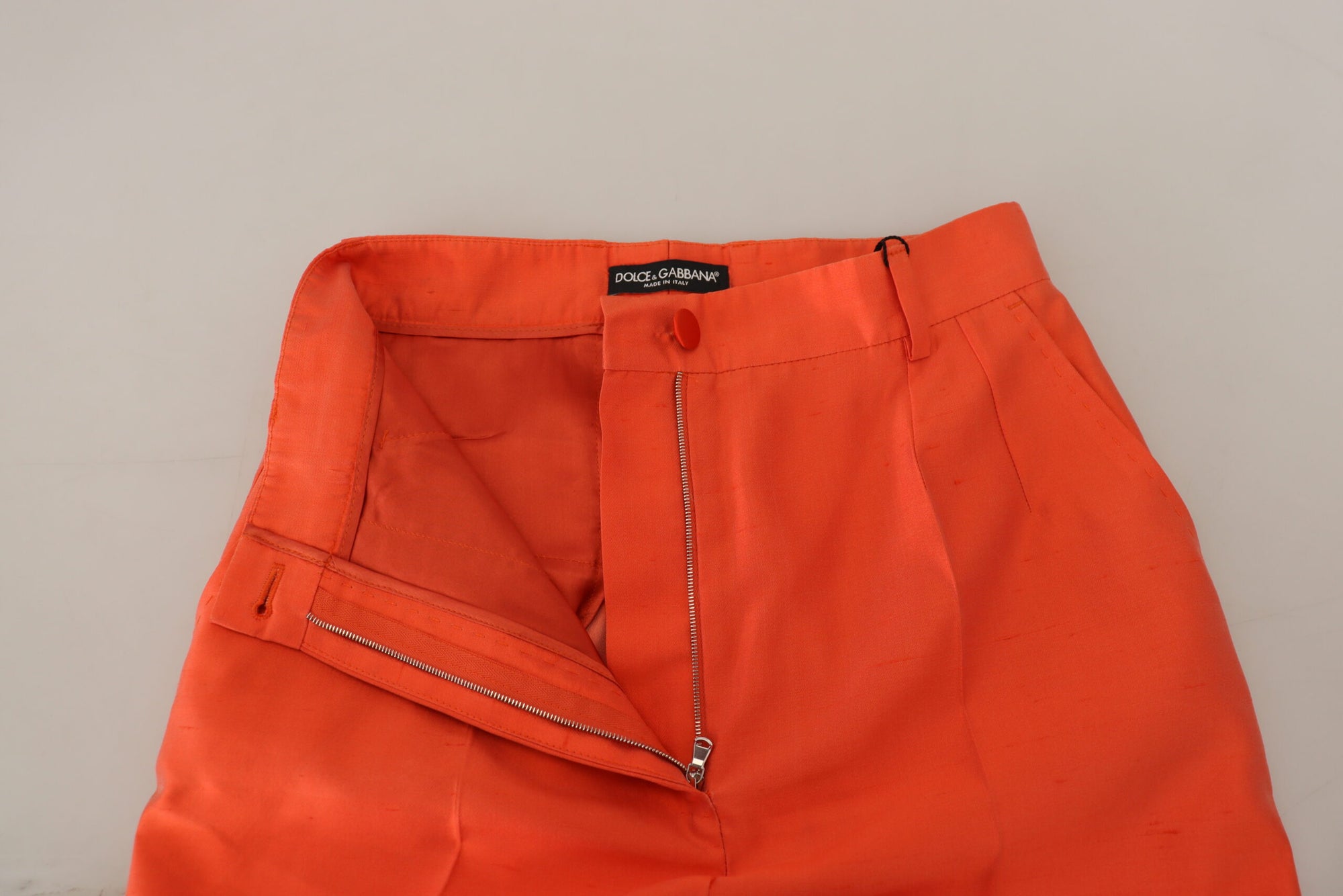Dolce &amp; Gabbana Elegant Silk High-Waist Cropped Pants