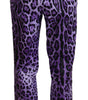 Dolce &amp; Gabbana Elegant High Waist Straight Purple Pants