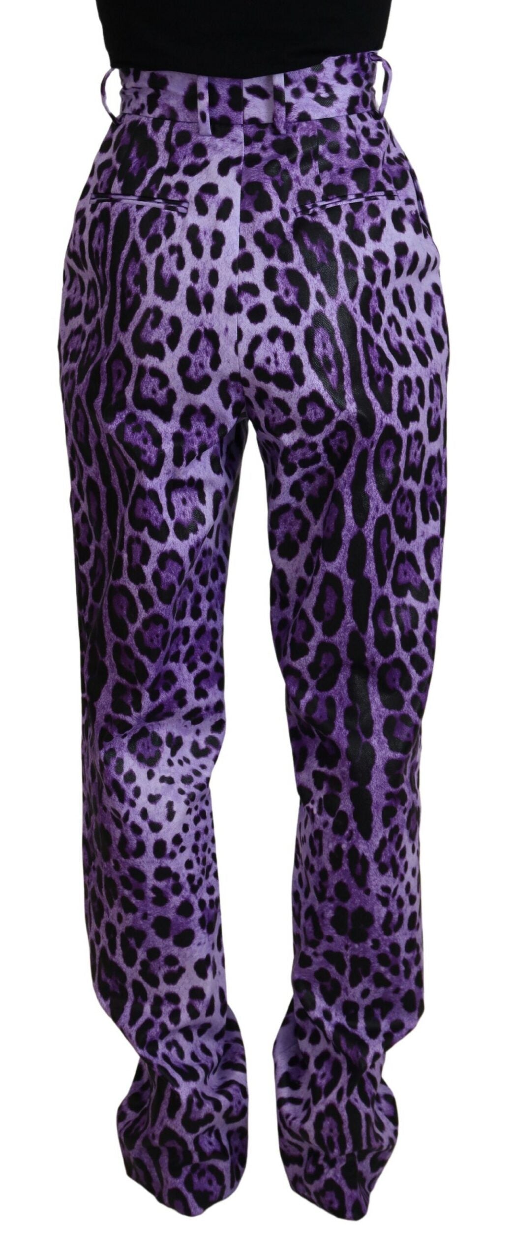 Dolce &amp; Gabbana Elegant High Waist Straight Purple Pants