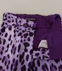 Dolce &amp; Gabbana Elegant High Waist Straight Purple Pants