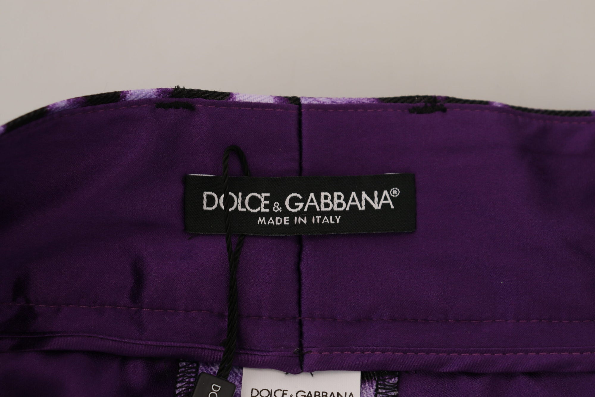 Dolce &amp; Gabbana Elegant High Waist Straight Purple Pants