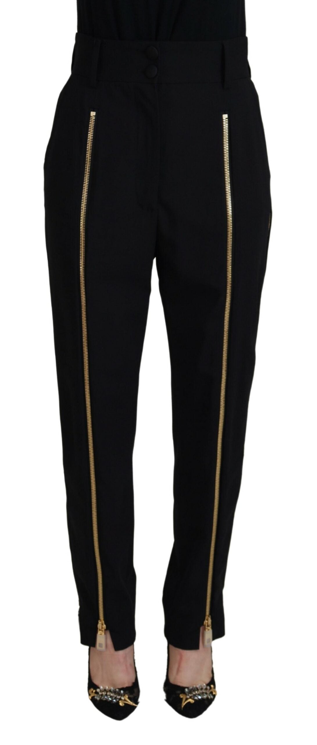 Dolce &amp; Gabbana Elegant High Waist Tapered Wool Pants