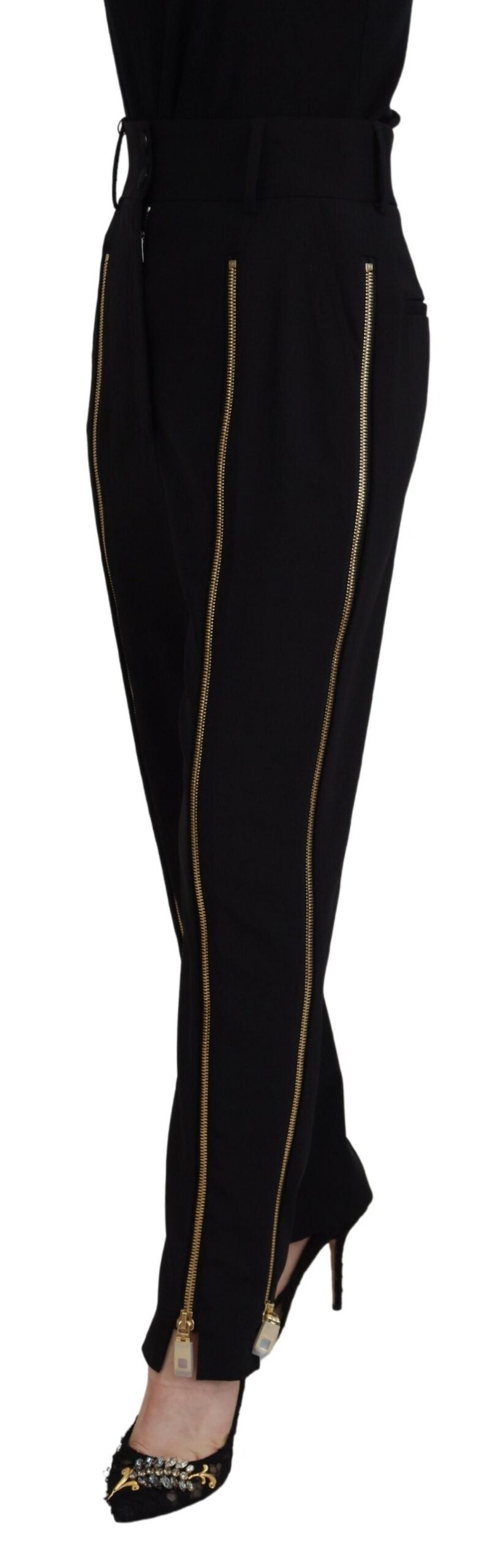 Dolce &amp; Gabbana Elegant High Waist Tapered Wool Pants