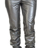 Dolce &amp; Gabbana Elegant High Waist Skinny Pants in Silver