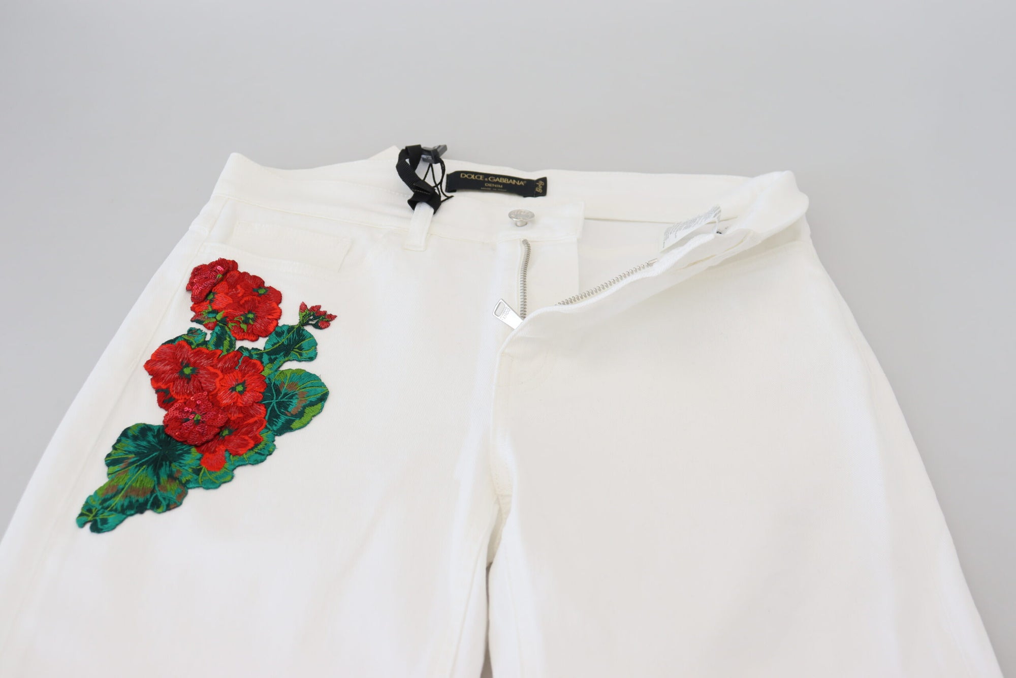 Dolce &amp; Gabbana Elegant White Mid Waist Skinny Jeans