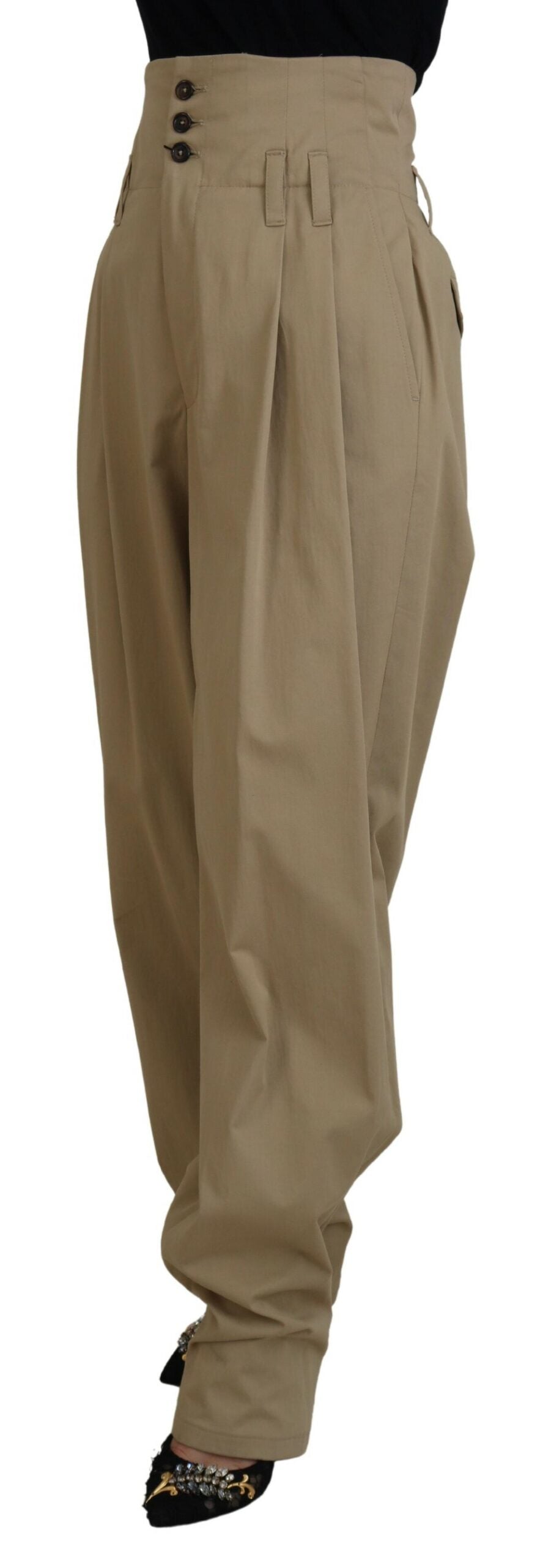 Dolce &amp; Gabbana Elegant High Waist Tapered Trousers