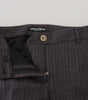 Dolce &amp; Gabbana Elegant Gray Striped Tapered Pants