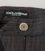 Dolce &amp; Gabbana Elegant Gray Striped Tapered Pants