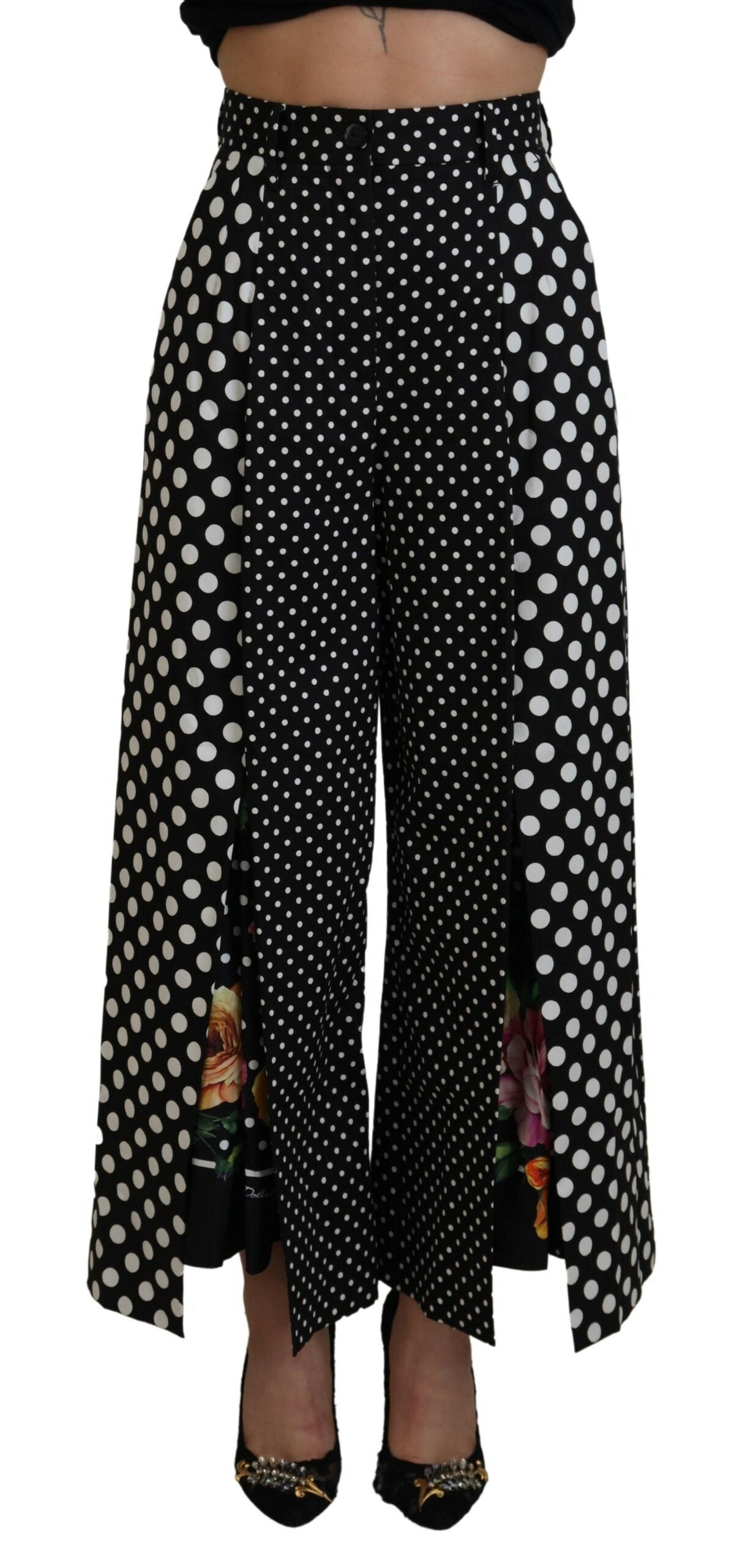 Dolce &amp; Gabbana Elegant High-Waist Polka Dot Pants