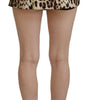 Dolce & Gabbana Brown Leopard Print Wool A-line Mini Skirt