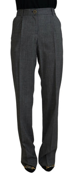 Dolce &amp; Gabbana High-Waist Plaid Virgin Wool Pants