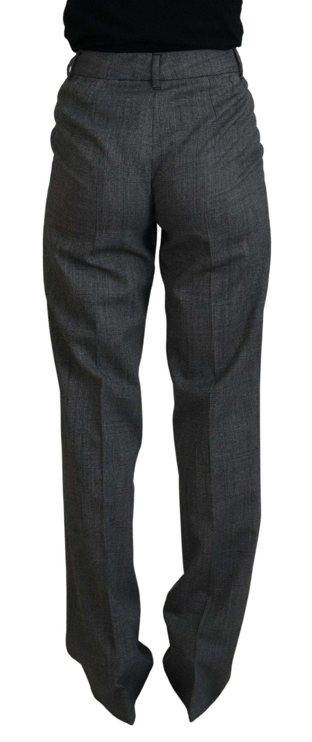 Dolce &amp; Gabbana High-Waist Plaid Virgin Wool Pants