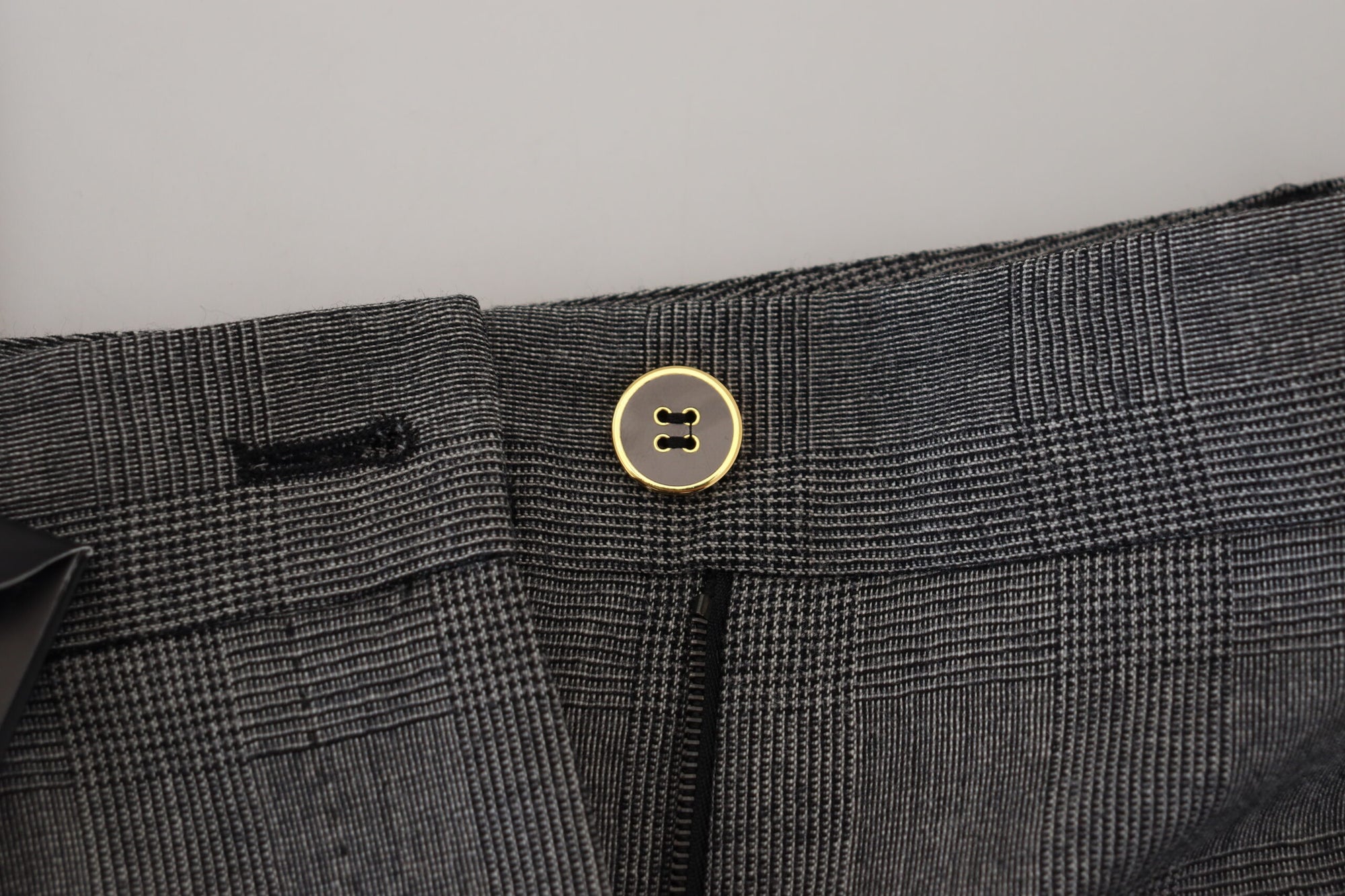 Dolce &amp; Gabbana High-Waist Plaid Virgin Wool Pants
