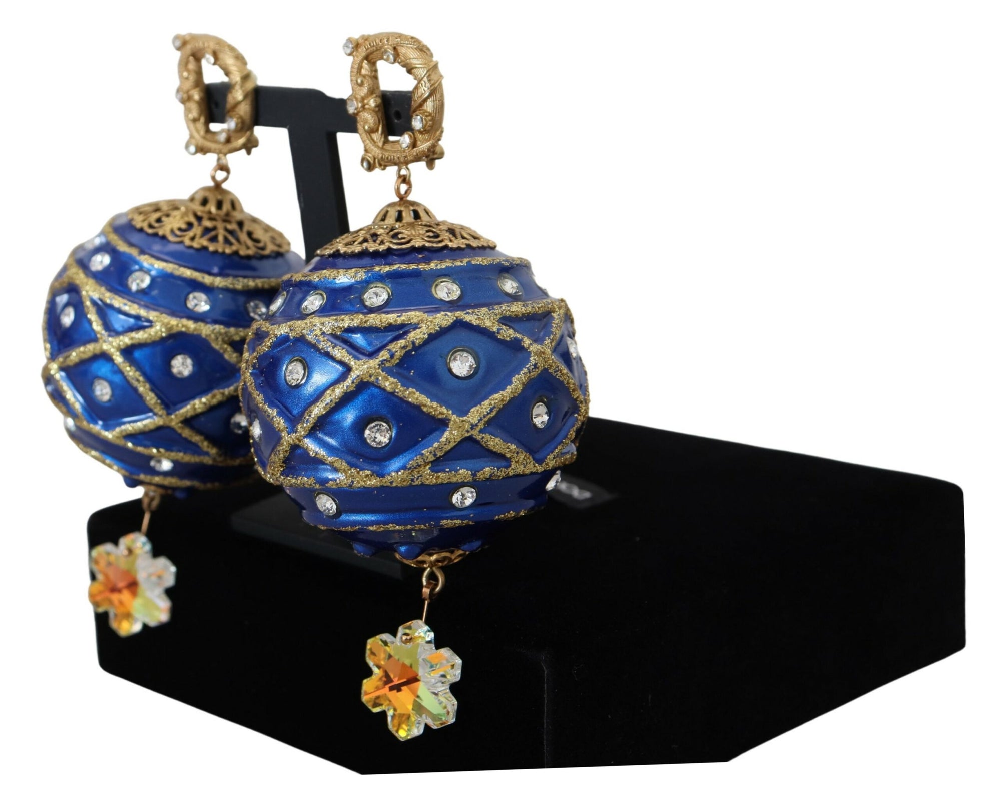 Boucles d'oreilles pendantes élégantes en cristal avec boule de Noël Dolce &amp; Gabbana