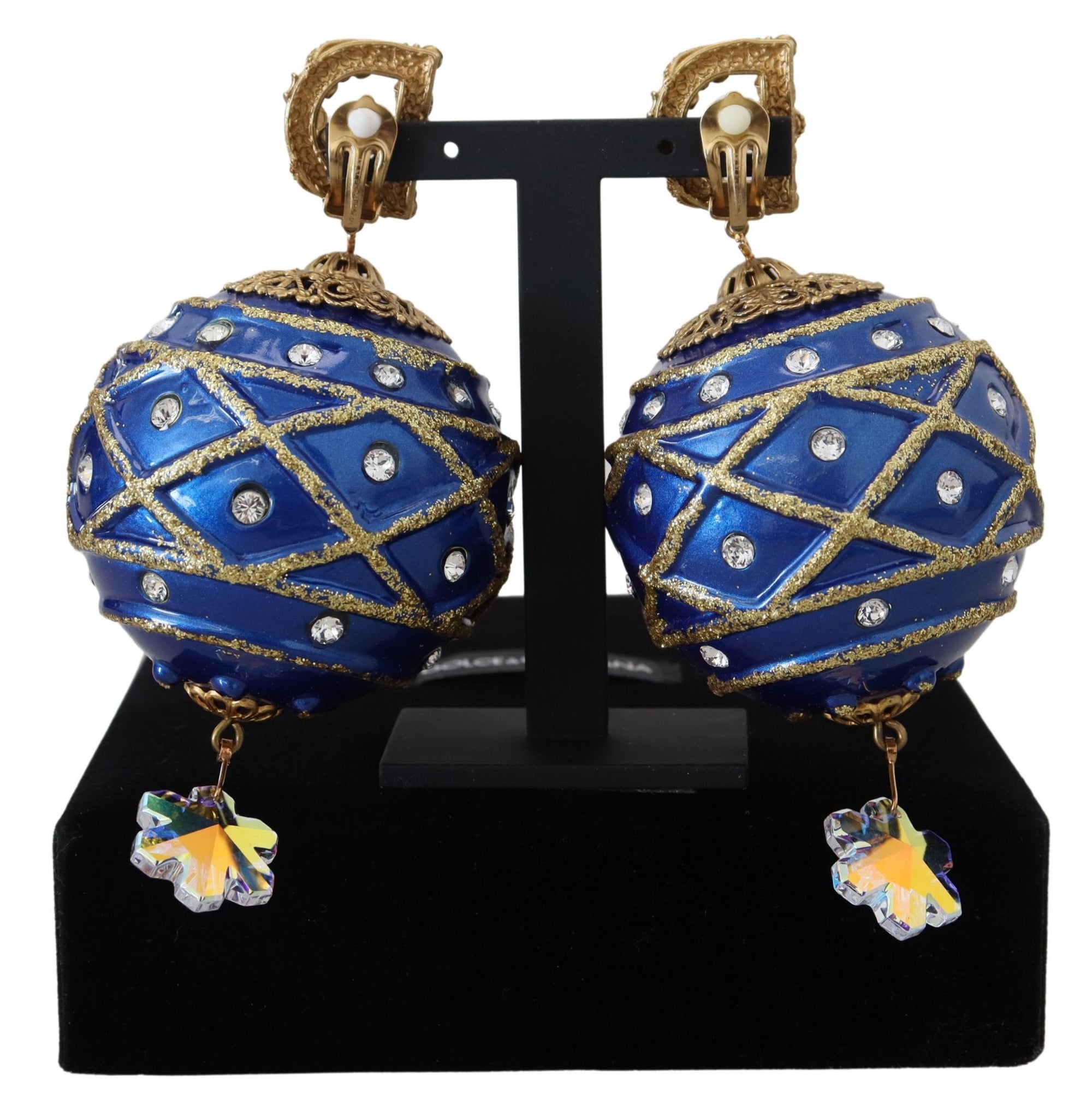 Boucles d'oreilles pendantes élégantes en cristal avec boule de Noël Dolce &amp; Gabbana