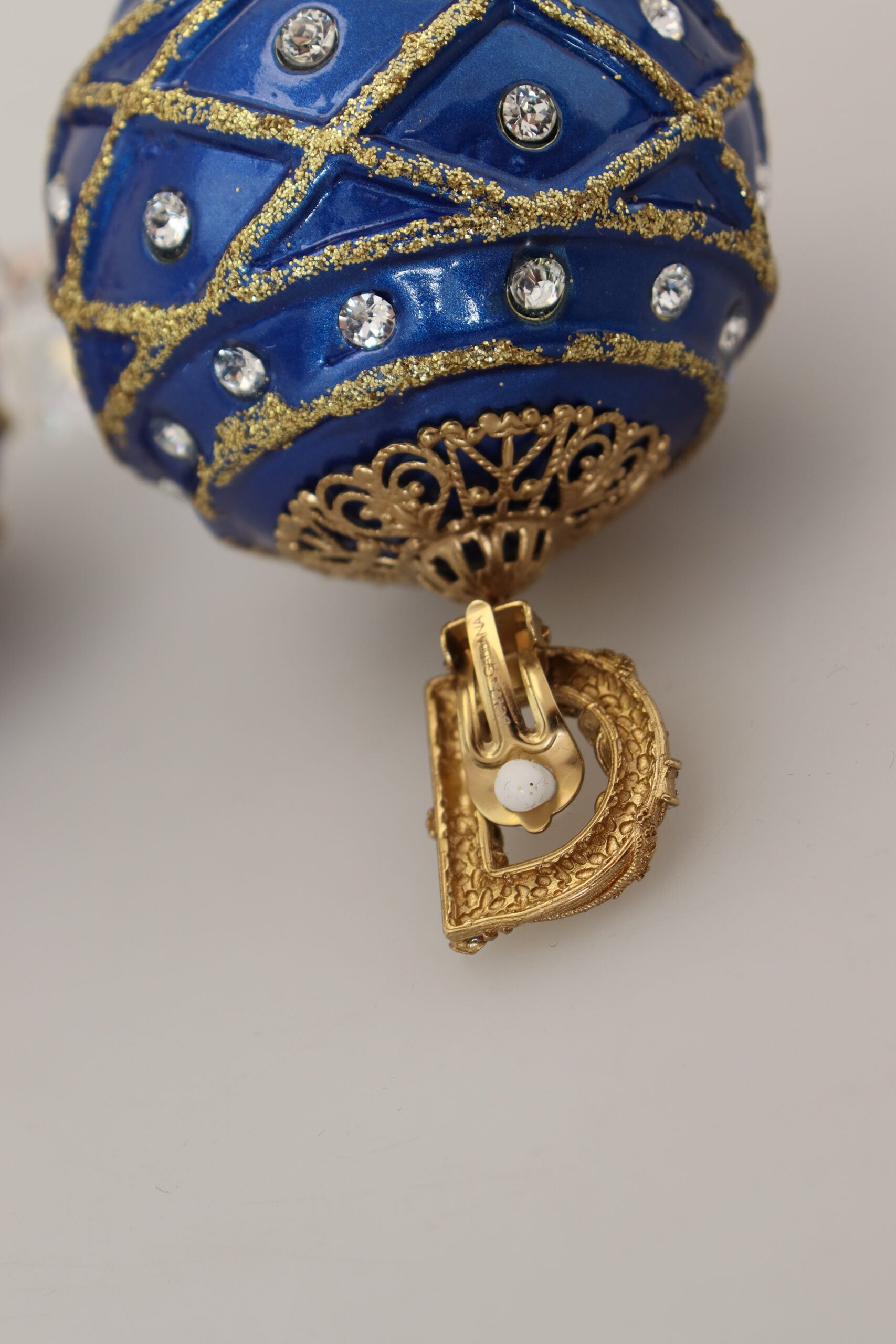Boucles d'oreilles pendantes élégantes en cristal avec boule de Noël Dolce &amp; Gabbana