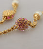 Dolce & Gabbana Gold Tone Floral Crystals Pink Embellished Necklace