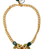 Dolce & Gabbana Elegant Gold-Tone Floral Fruit Necklace