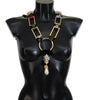 Dolce & Gabbana Gold Brass Sicily Crystal Robe Statement Necklace