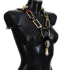 Dolce & Gabbana Gold Brass Sicily Crystal Robe Statement Necklace