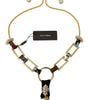 Dolce & Gabbana Gold Brass Sicily Crystal Robe Statement Necklace