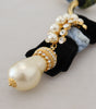 Dolce & Gabbana Gold Brass Sicily Crystal Robe Statement Necklace